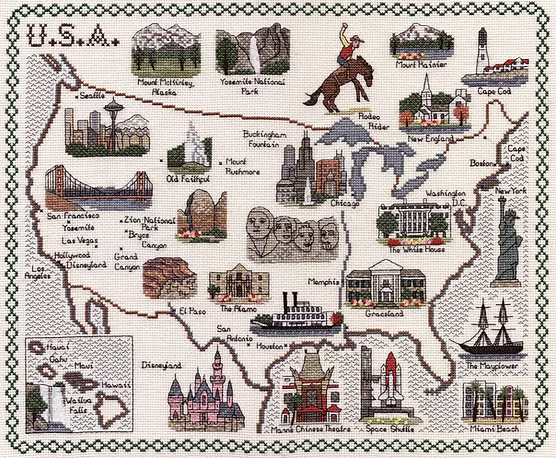 Cross Stitch Map Kits