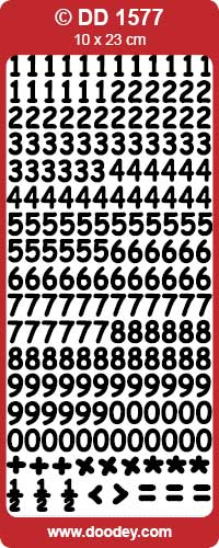 DD1577 Comic Numbers Peel Off