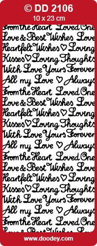 DD2106 Mixed Romance Greetings Peel Off