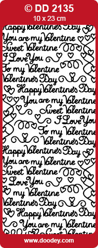 DD2135 Mixed Valentine`s Text Peel Off