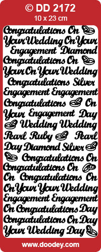 DD2172 Congratulations Wedding Peel Off