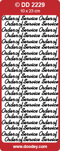DD2229 Order Of Service 1 Peel Off