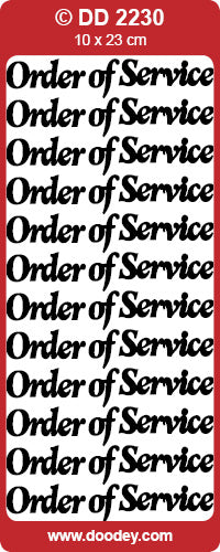 DD2230 Order of Service 2 Peel Off