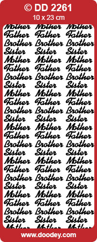 DD2261 Mother, Father, Bro, Sis Peel Off