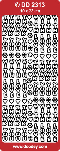 DD2313 Thank you / with Love Vertical Peel Off