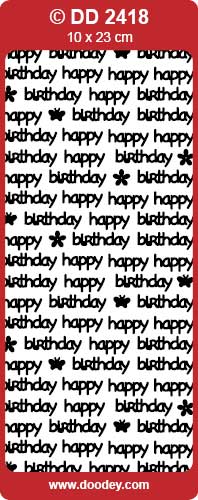 DD2418 Comic Happy Birthday Peel Off