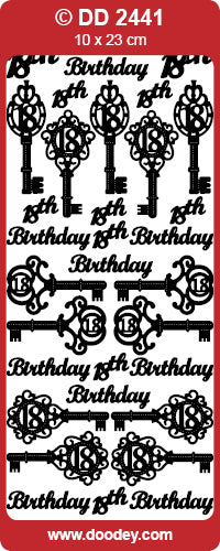 DD2441 Happy 18th Birthday Keys Peel Off