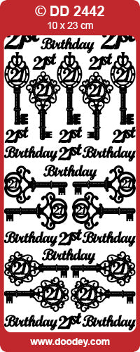 DD2442 Happy 21st Birthday Keys Peel Off