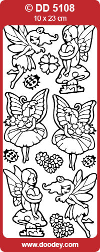 DD5108 Garden Fairies 3 Peel Off