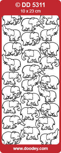 DD5311 Elephants  Peel Off