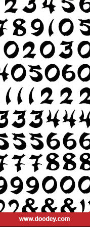 XP6202 Oriental Numbers Transparent Peel off