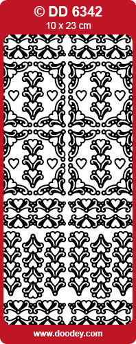 DD6342 Corner Heart Ornament Peel Off