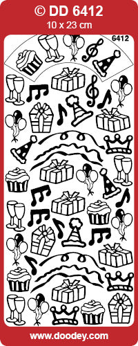 DD6412 Twister card / Birthday Peel Off