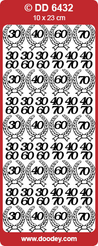 DD6432 Wreath / 30, 40, 60, 70 Peel Off