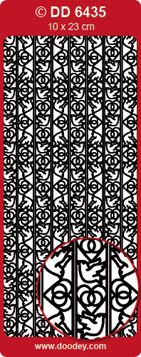 DD6435 Ribbn Lace Wedding Doves Peel Off