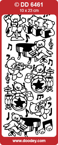 DD6461 Music Bears 1 / Piano Peel Off