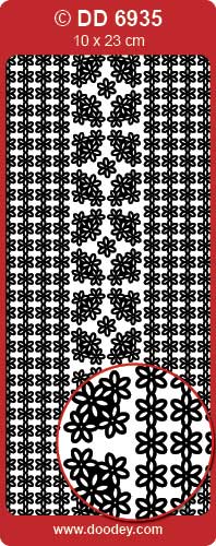 DD6935 Flower Border & Corners Peel Off