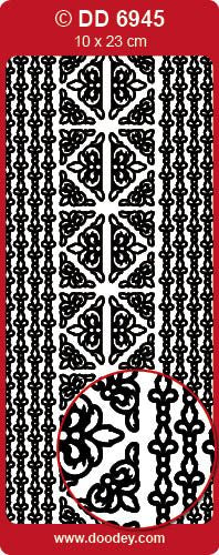 DD6945 Frames & Corners teardrop flowers Peel Off