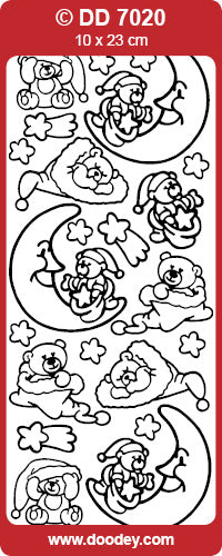 DD7020 Xmas Bears by Night Peel Off