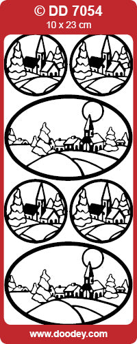 DD7054 Church Snowscene Peel Off