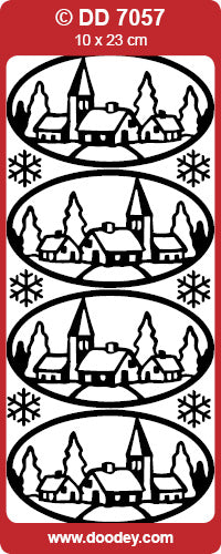 DD7057 Village Snowscene Peel Off