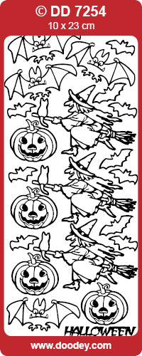 DD7254 Pumpkin, Witches Peel Off