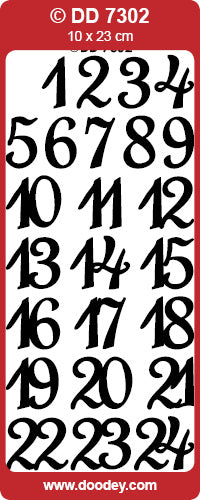 DD7302 Advent Numbers 1 / 24 Peel Off