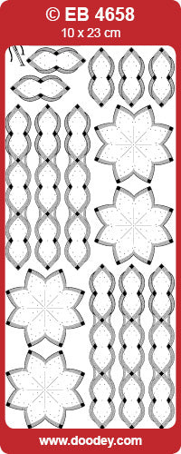 EB4658 Flower with Rope Border Embroidery Peel Off