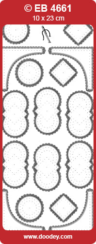 EB4661 Corner Square & Circles Embroidery Peel Off