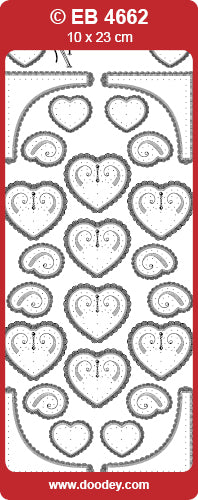 EB4662 Corner Heart & Curl Embroidery Peel Off