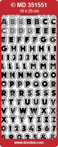 MD351551 ABC Numbers Double Embossed Peel Off