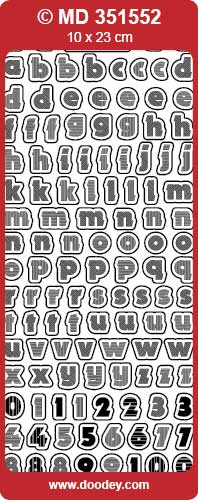 MD351552 abc Numbers Double Embossed Peel Off