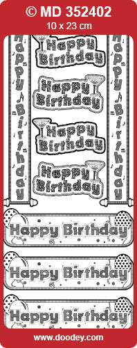MD352402 Happy Birthday Banners Double Embossed Peel Off