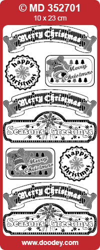 MD352701 Xmas Greetings Double Embossed Peel Off