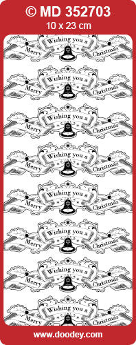 MD352703 Wish a Merry Xmas Double Embossed Peel Off