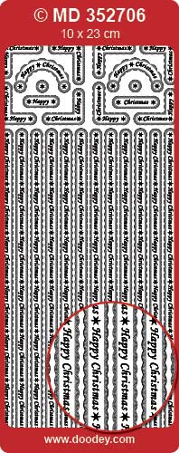MD352706 Happy Christmas Border Double Embossed Peel Off