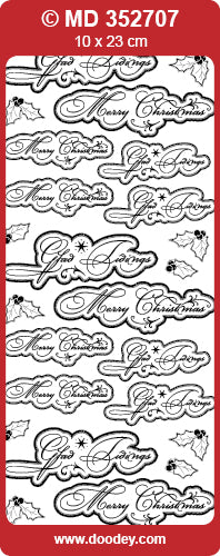 MD352707 Merry Xmas - Tidings Double Embossed Peel Off