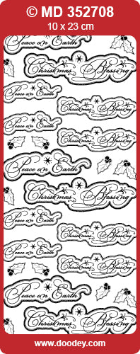 MD352708 Xmas Blessing - Peace Double Embossed Peel Off