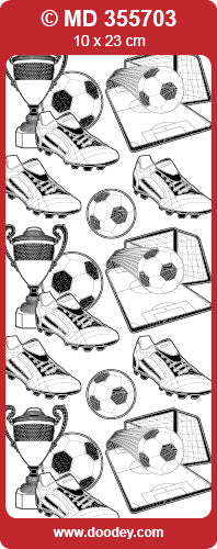MD355703 Football Objects Double Embossed Peel Off