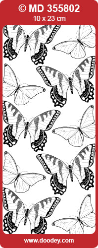 MD355802 Butterflies Large Small Double Embossed Peel Off