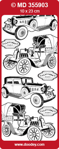 MD355903 Vintage Cars Double Embossed Peel Off
