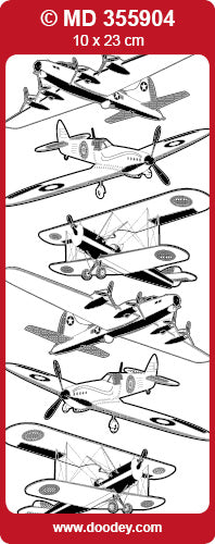 MD355904 Old Planes Double Embossed Peel Off