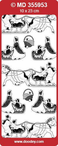 MD355953 Christmas Sleigh Ride Double Embossed Peel Off