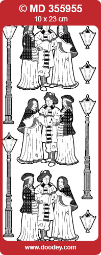 MD355955 Dickens Carol Singers Double Embossed Peel Off