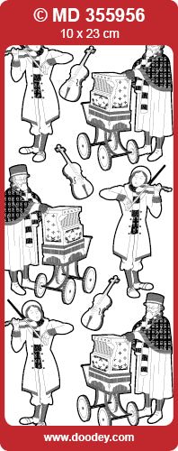 MD355956 Dickens Barrel Organ Double Embossed Peel Off