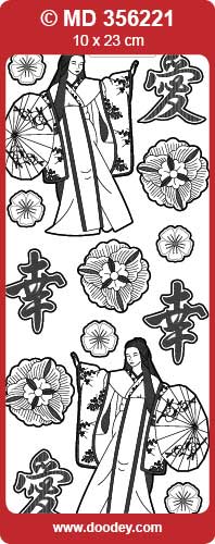 MD356221 Geisha Girl Double Embossed Peel Off