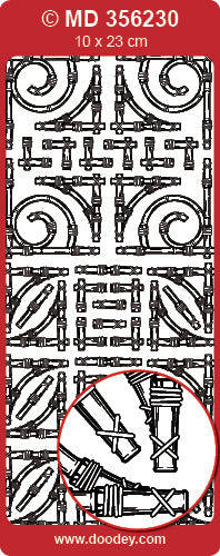 MD356230 Bamboo Corners 2 Double Embossed Peel Off