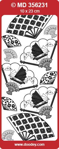 MD356231 Traditional Fans Double Embossed Peel Off