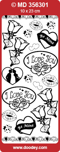 MD356301 Love Roses Double Embossed Peel Off