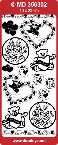 MD356302 Love Birds Double Embossed Peel Off